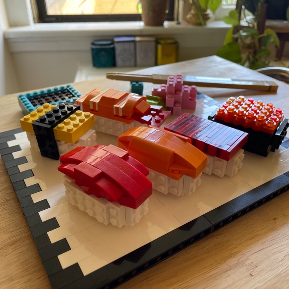 🍀4/$15🍀 Lego sushi plate with soy sauce and chopsticks - Picture 5 of 6